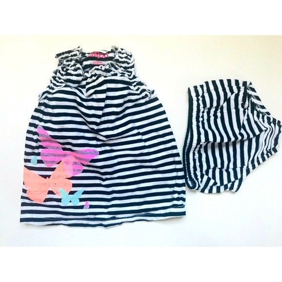Girl's Size 3M 0-3 Months Two Piece Black Circo Glitter Butterfly Dress & Dc Set - Picture 1 of 7
